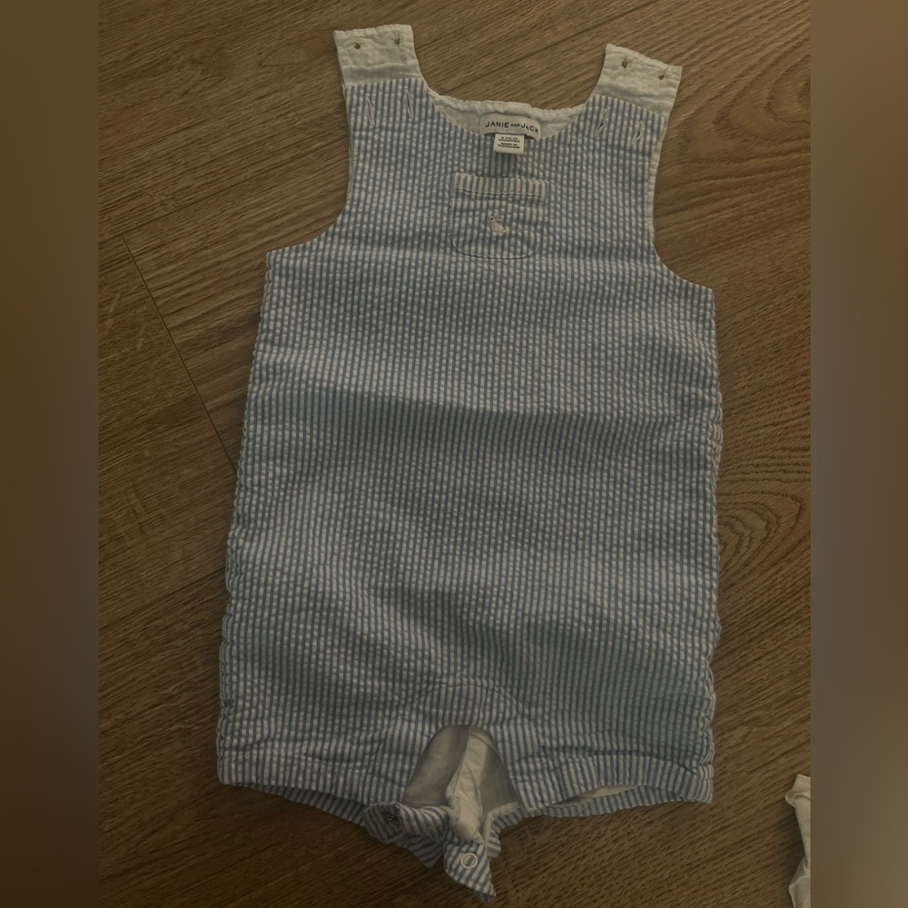 Janie and Jack Blue and White Striped set (2pcs)